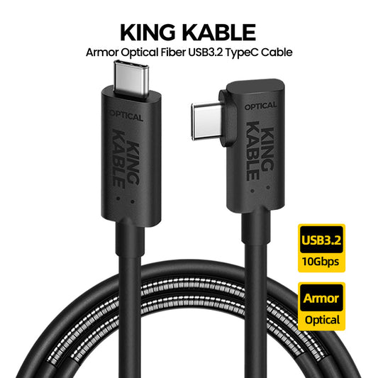 KING KABLE Armor Optical Fiber USB3.2 Gen2 Type C Cable 10Gbps For SLR Camera SONY A7M3 A7M4 A7R3 A7R5 A9 Canon R3 R5 R6 R7 R9 Depth Camera  Azure Kinect Intel Realsense Cable K100