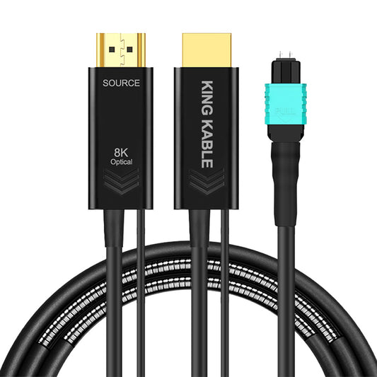KING KABLE Armor Pure Optical Fiber HDMI2.1 Cable MPO Detachable 48Gbps 10K 8K60 4K120 For Medical System Security Monitor LED Splicing Screen SONY PS5 TV 100M 200M 300M HD012