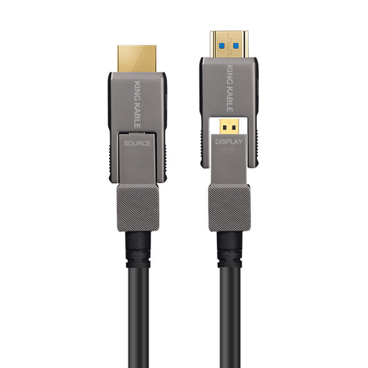 KING KABLE Optical Fiber HDMI2.1 Cable Detachable Micro HDMI2.1 to HDMI2.1 48Gbps 10K 8K60 4K120 eARC G-SYNC 100M HD019