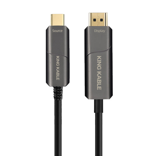 KING KABLE Active Optical Fiber TypeC to HDMI2.0 Cable USB C to HDMI Cord 18Gbps 4K60 2K144 HDR For SAMSUNG HUAWEI LG MacBook TV 10M 20M 30M TS004