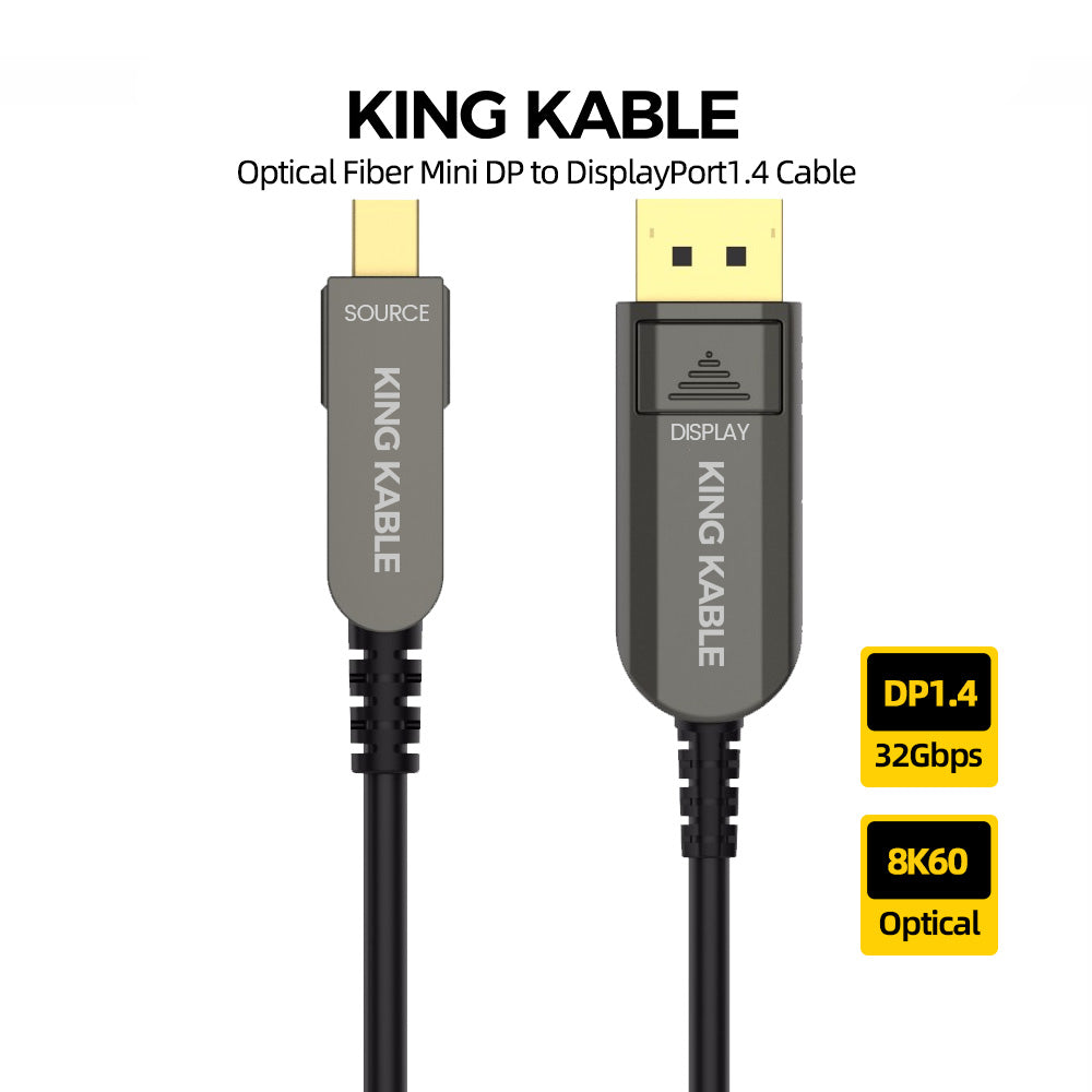 Displayport Fiber Optical Fiber DisplayPort Cable – KING KABLE