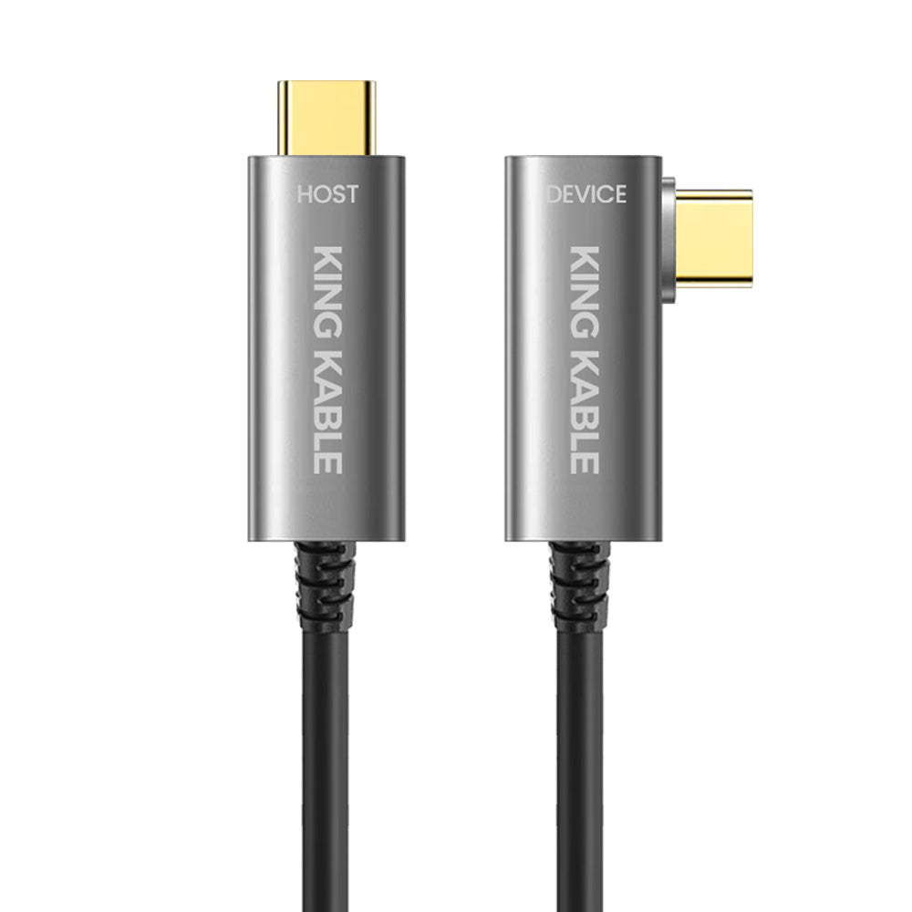 KING KABLE Optical Fiber USB3.1 Gen2 TypeC 90° Right Angle Cable 10Gbps ...
